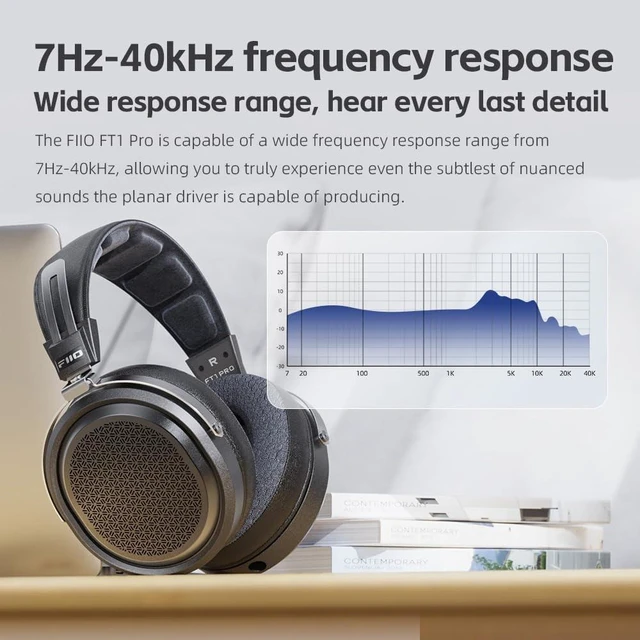 Alt view image 5 of 7 - FiiO FT1 Pro Open-Back Planar Magnetic Wired Hi-Fi Headphones for Home, Studio, Recording, High Sensitivity (Black)