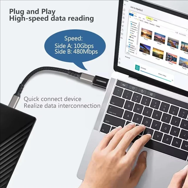 Alt view image 3 of 7 - USB to USB C Adapter 2Pack, USB C Female to USB Male Adapter 10Gbps Aluminum Alloy Type C Converter for iPhone 17 16 Plus Pro Max,iPad Air Mini 6 7,Samsung Galaxy S23 S24,iPad Air, Black