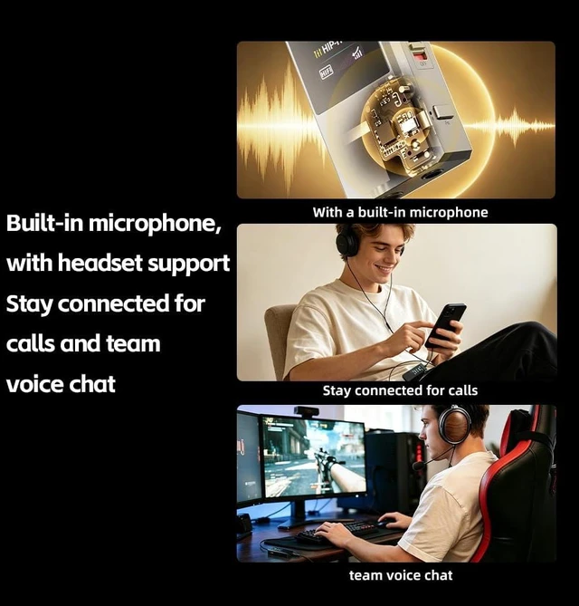 Alt view image 3 of 7 - FiiO QX11 Gaming DAC Headphone Amplifier, HiFi & Gaming Modes, Dual ES9069Q DACs, 800mW+800mW Output, AI Mic Noise Reduction