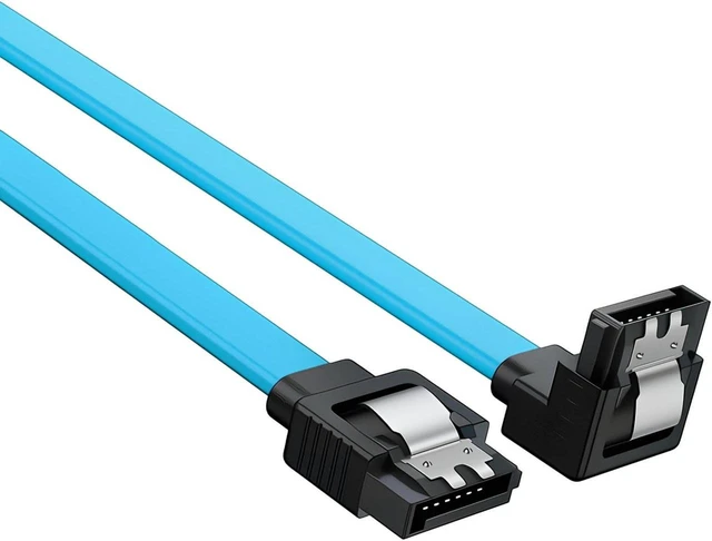 Alt view image 6 of 6 - SATA Cable III, 3 Pack SATA Cable III 6Gbps 90 Degree Right Angle with Locking Latch 15 Inch for SATA HDD, SSD, CD Driver, CD Writer - Blue