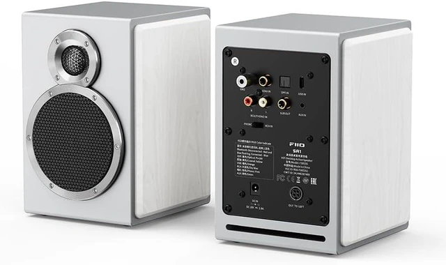 Main image of FiiO SA1 High-Fidelity Desktop Speaker. 31-Band PEQ, LDAC Bluetooth,20W2+5W2 Output, Phono Preamp, Wood Fiber Woofer, Aluminum-Magnesium Tweeter (White)