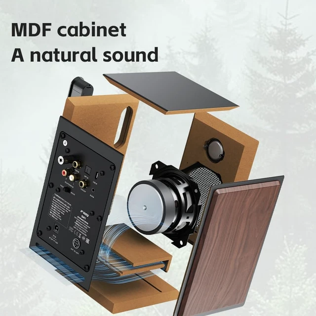 Alt view image 7 of 7 - FiiO SA1 High-Fidelity Desktop Speaker. 31-Band PEQ, LDAC Bluetooth,20W2+5W2 Output, Phono Preamp, Wood Fiber Woofer, Aluminum-Magnesium Tweeter (White)