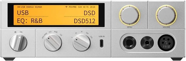 Main image of FiiO K17 Desktop DAC&Headphone Amplifier AK4191+AK4499EX*2, 31-Band PEQ, MQA,Support DSD512 32Bit/768kHz with Remote Control (Black) silver