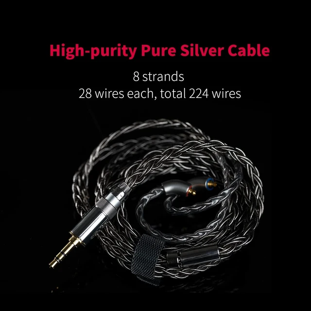 Alt view image 2 of 5 - FiiO FH9 Headphones Earphone Wired High Resolution Over-The-Ear 1DD+6BA Detachable Cable Deep Bass Comes with 2.5/3.5/4.4mm Swappable Plugs for Smartphone/PC/Players/Home Audio(Titanium)