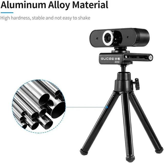 Alt view image 4 of 7 - Portable Webcam Tripod Lightweight Mini Webcam Tripod for Smartphone Webcam Desktop Tripod Phone Holder Table Stand (Black)