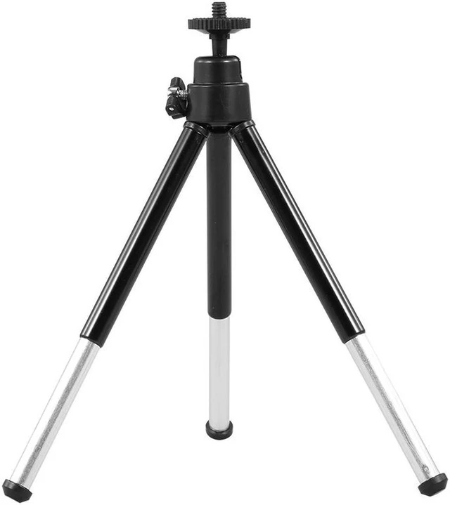 Alt view image 7 of 7 - Portable Webcam Tripod Lightweight Mini Webcam Tripod for Smartphone Webcam Desktop Tripod Phone Holder Table Stand (Black)