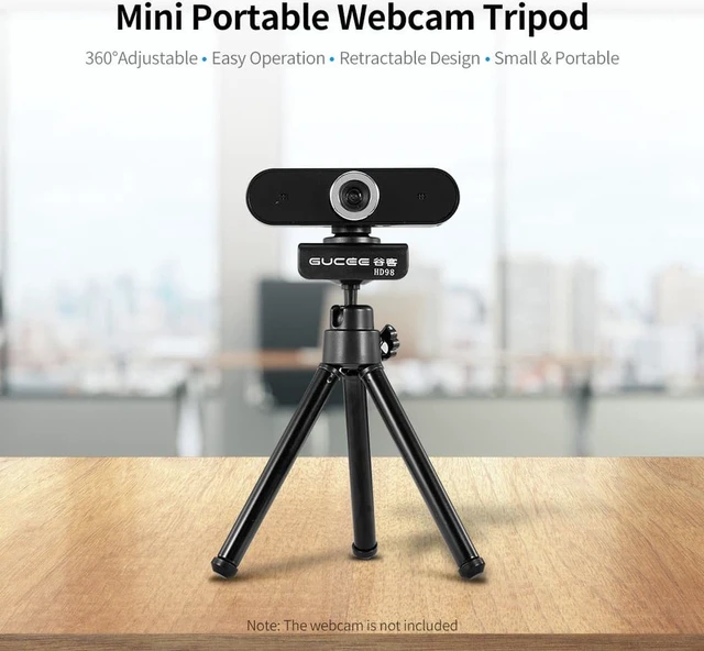 Alt view image 5 of 7 - Portable Webcam Tripod Lightweight Mini Webcam Tripod for Smartphone Webcam Desktop Tripod Phone Holder Table Stand (Black)