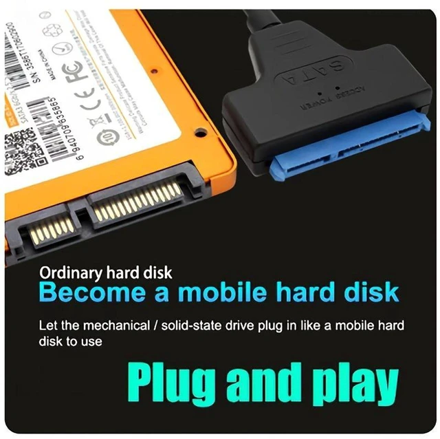 Alt view image 4 of 7 - Upgraded SATA to USB Cable, USB 3.0 SATAIII Hard Drive Adapter Cable for 2.5 Inch SSD & HDD Support UASP