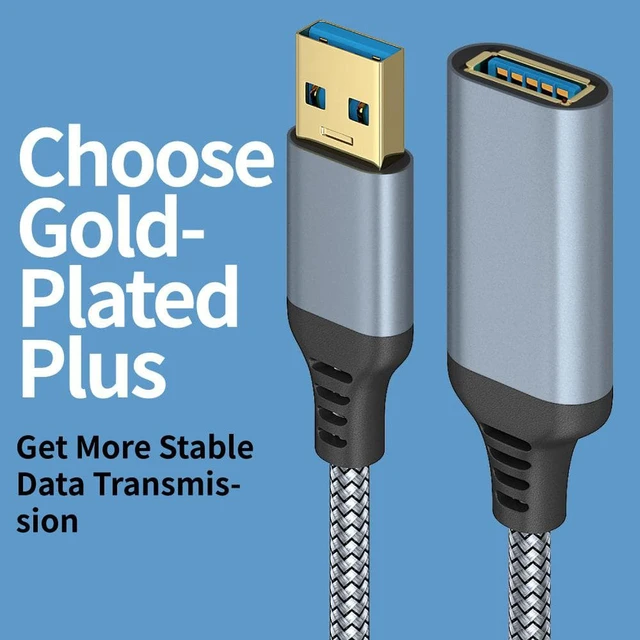 Alt view image 7 of 7 - USB 3.0 Extension Cable Type A Male to Female Extension Cord, Hannord High Data Transfer Compatible with USB Keyboard, Mouse, Flash Drive, Hard Drive Gray 1.64 ft.