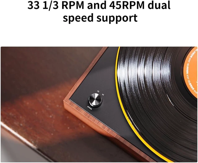 Alt view image 2 of 7 - FIIO TT11 Fully Automatic Turntable, Bluetooth Vinyl Record Player, Built-in Preamp, Line & Phono Output, 2-Speed (33/45 RPM), Aluminum Platter, Dust Cover (Brown)