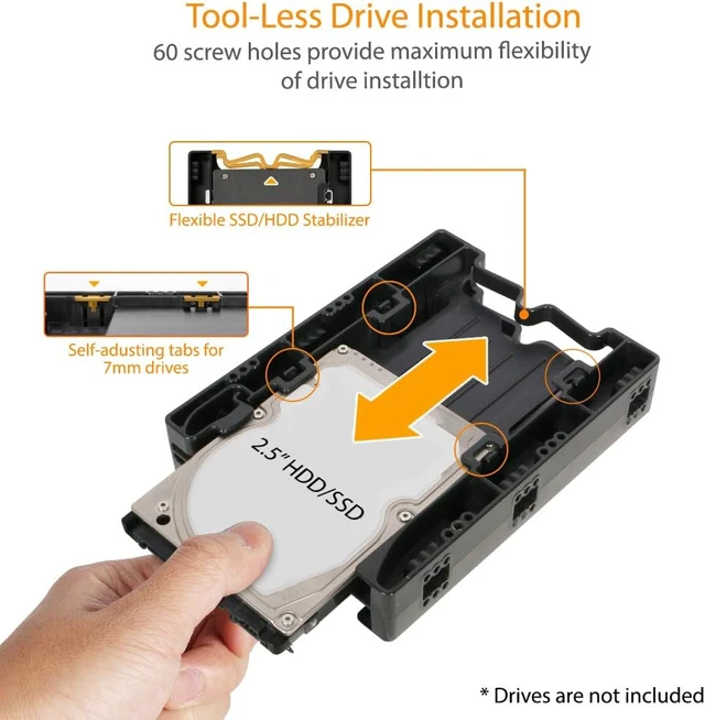 Alt view image 6 of 7 - ICY DOCK Dual 2.5 inch to 3.5 inch HDD & SSD Light Weight Mounting Bracket Adapter for Internal 3.5" Drive Bay | EZ-Fit Lite MB290SP-B