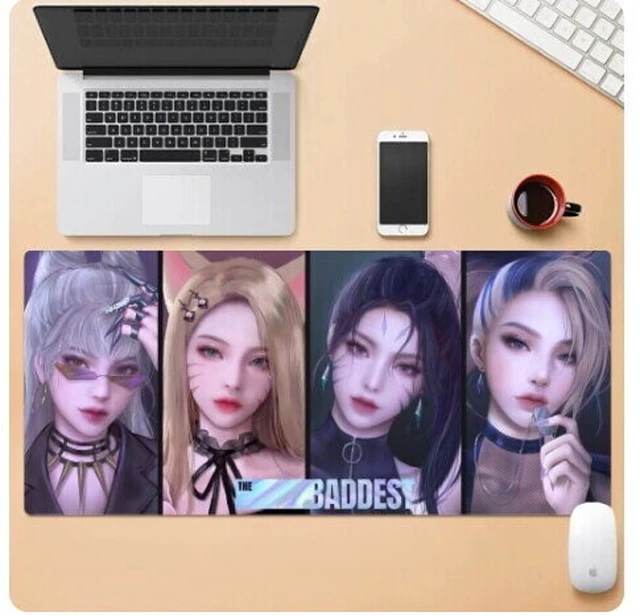 Main image of League of Legends K/DA mouse pad Extended Gaming Mouse Pad with Stitched Edges, Large Mouse pad with Non-Slip Rubber Base for Work & Gaming, Office & Home 800*300mm 300/250mm