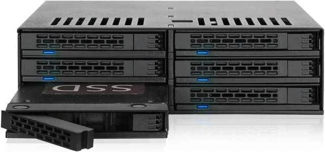 Main image of ICY DOCK MB326SP-1B 6-Bay 2.5 SATA/SAS SSD/HDD Hot-Swap Mobile Rack Enclosure with Tool-Less SSD Mounting System for 5.25 Drive Bay (6 x SATA 7pin)