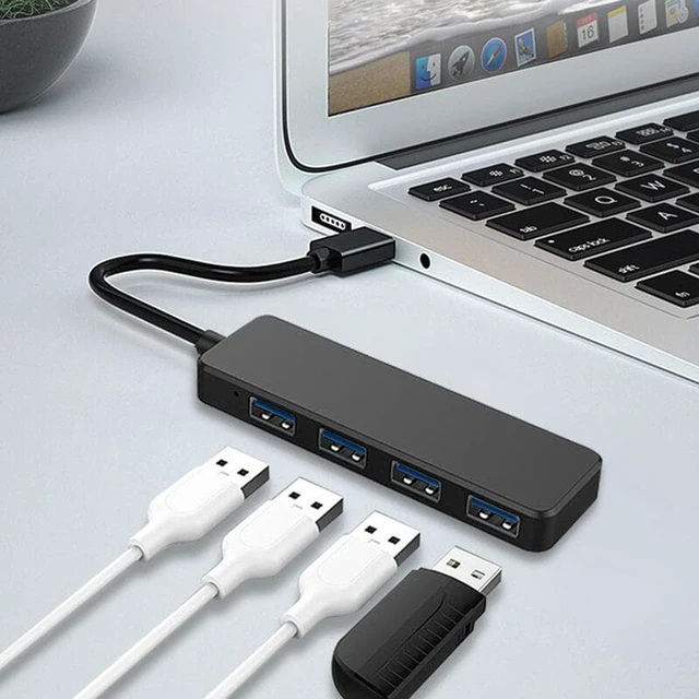Alt view image 6 of 7 - USB Hub, 4 Port USB 3.0 Data Hub, Ultra-Slim Data USB Splitter for Mobile SSD, MacBook, Mac Pro/ Mini, iMac, Chromebook, Surface Pro, USB Flash Drives, Notebook PC, XPS, and More