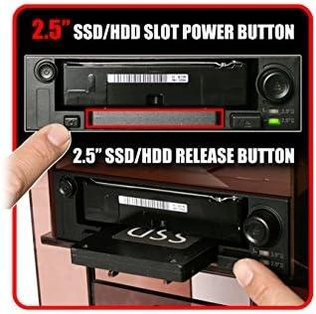 Alt view image 5 of 6 - ICY DOCK 2 Bay 2.5" & 3.5" SATA HDD/SSD Hot Swap Mobile / Caddy / Docking for External 5.25" Bay | DuoSwap MB971SP-B MB171SP-1B
