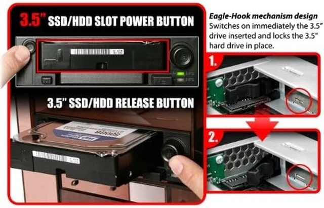 Alt view image 4 of 6 - ICY DOCK 2 Bay 2.5" & 3.5" SATA HDD/SSD Hot Swap Mobile / Caddy / Docking for External 5.25" Bay | DuoSwap MB971SP-B MB171SP-1B