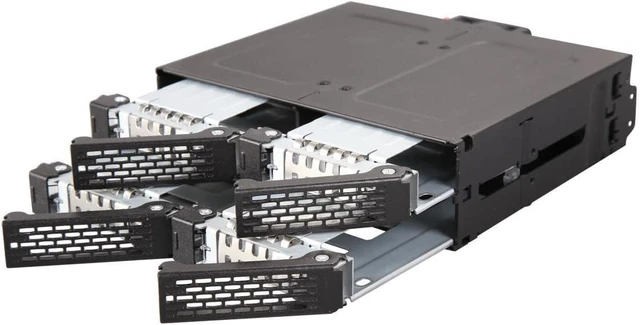 Main image of ICY DOCK 4 Bay 2.5 SAS/SATA HDD/SSD Metal Mobile Rack Enclosure for 5.25" Bay (with Fan Control) | ToughArmor MB607SP-B