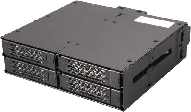 Alt view image 3 of 4 - ICY DOCK 4 Bay 2.5 SAS/SATA HDD/SSD Metal Mobile Rack Enclosure for 5.25" Bay (with Fan Control) | ToughArmor MB607SP-B