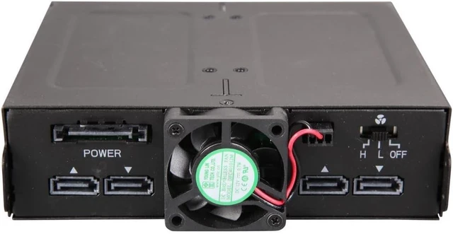 Alt view image 4 of 4 - ICY DOCK 4 Bay 2.5 SAS/SATA HDD/SSD Metal Mobile Rack Enclosure for 5.25" Bay (with Fan Control) | ToughArmor MB607SP-B