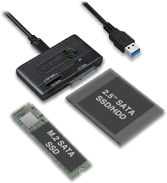 Main image of ICY DOCK M.2 NVMe to USB 3.2 Gen 2 (10Gbps) Enclosure Adapter Thunderbolt 3 / 4 Port Compatible Includes USB-C / 3.0 Cables (Supports M.2 NVMe SSDs 22110 2280 2260 2242) | ICYNano MB861U31-1M2B