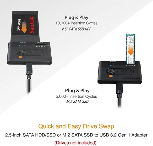 Alt view image 6 of 6 - ICY DOCK M.2 NVMe to USB 3.2 Gen 2 (10Gbps) Enclosure Adapter Thunderbolt 3 / 4 Port Compatible Includes USB-C / 3.0 Cables (Supports M.2 NVMe SSDs 22110 2280 2260 2242) | ICYNano MB861U31-1M2B