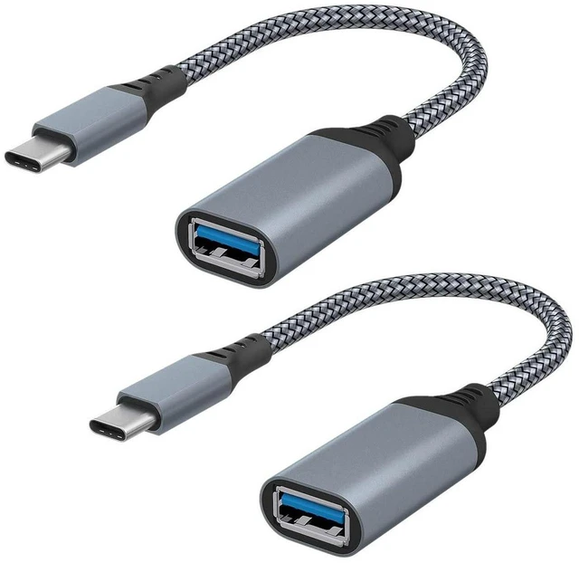 Main image of USB C to USB Adapter, (2 Pack Gray) USB C Male to USB 3.0 Female Adapter, Thunderbolt 3 to USB Female Adapter OTG Compatible with MacBook iPad Pro Galaxy and More Type C Devices Gray