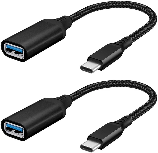 Main image of USB C to USB Adapter, (2 Pack Black) USB C Male to USB 3.0 Female Adapter, Thunderbolt 3 to USB Female Adapter OTG Compatible with MacBook iPad Pro Galaxy and More Type C Devices