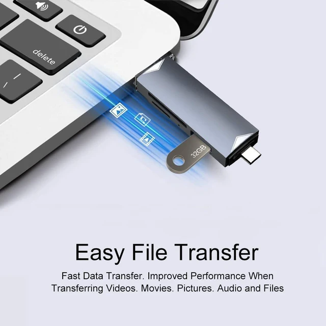 Alt view image 4 of 7 - 6 in 1 USB-C USB 3.0 Dual Slot OTG Memory Card Adapter,SD Card Reader,Compatible for TF/SD/Micro SD/SDXC/Micro SDXC/Micro SDHC Memory Cards Silver