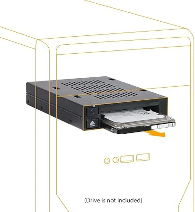 Alt view image 2 of 7 - CY DOCK 1 Bay 2.5 SAS/SATA HDD/SSD Docking Enclosure for External 3.5 Bay | flexiDOCK MB521SP-B