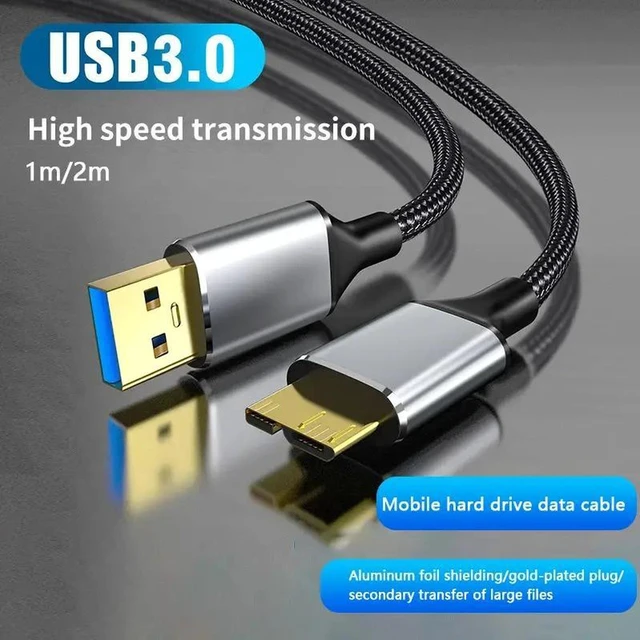 Alt view image 2 of 7 - USB 3.0 Hard Drive Cable, USB 3.0 A Male to Micro B High Speed Sync Cord Adapter For SSD HDD External Hard Drive 1.64 ft.