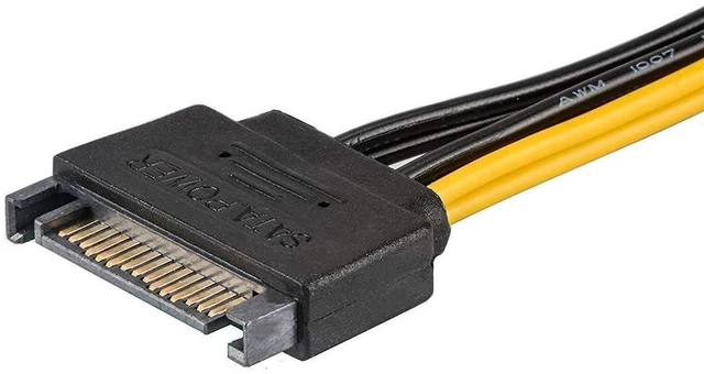 Alt view image 5 of 7 - SATA Power Cable (1 Pack),SATA 15 pin to 6 pin Cable PCI Express (PCIe) Graphics Video Card Power Cable Adapter (20CM/8inch)