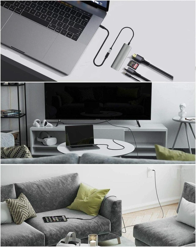 Alt view image 7 of 7 - USB C Extension Cable Black USB 3.2 Type C 20Gbps Male to Female Extension 5A PD100W Fast Charging Cord for iPhone 15 Pixel 9 PSVR2 MacBook Air M2 Pro iPad Dell XPS Surface Book 1.64 ft.