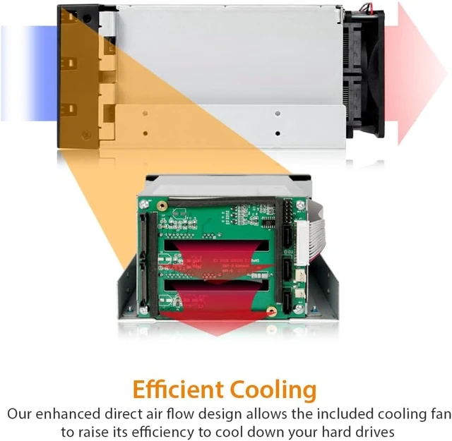 Alt view image 7 of 7 - ICY DOCK 3 Bay 2.5/ 3.5in SATA/SAS Hard Drive SSD Hot Swap Backplane Enclosure in 2X 5.25 Bay | FatCage MB153SP-B
