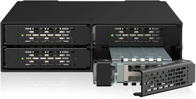 Main image of ICY DOCK ToughArmor MB699V5P-B 4-Bay PCIe 5.0 U.2/U.3 NVMe SSD Mobile Rack Enclosure for External 5.25" Drive Bay (2 x MCIO 8i SFF-TA-1016)