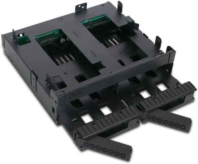 Alt view image 2 of 7 - ICY DOCK 2 Bay 2.5 SAS/SATA HDD/SSD Mobile Rack Enclosure + Ultra Slim/Slim CD DVD-ROM Optical Drive Slot for 5.25 Bay | ExpressCage MB732SPO-B