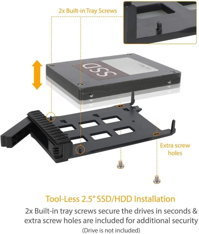 Alt view image 3 of 7 - ICY DOCK 2 Bay 2.5 SAS/SATA HDD/SSD Mobile Rack Enclosure + Ultra Slim/Slim CD DVD-ROM Optical Drive Slot for 5.25 Bay | ExpressCage MB732SPO-B