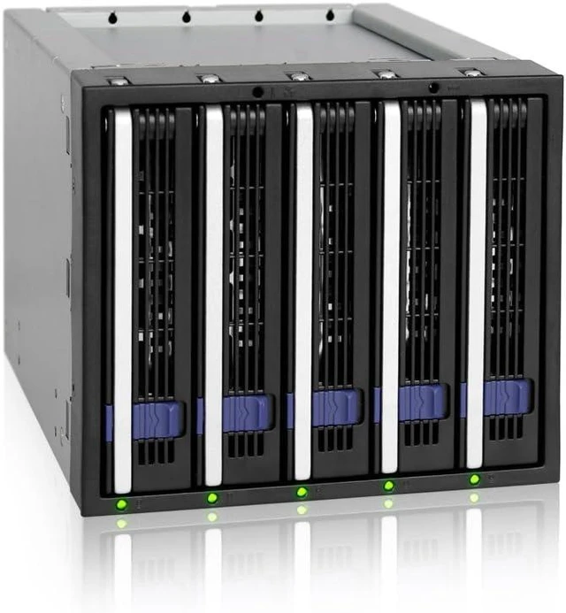 Main image of ICY Dock FatCage MB155SP-B 5 Bay EZ-Tray 3.5" SATA Hard Drive Hot-Swap Backplane Cage in 3X 5.25 Bay