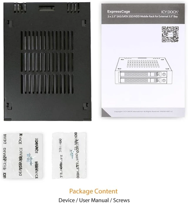 Alt view image 5 of 7 - ICY DOCK 1 Bay 2.5 SAS/SATA HDD/SSD Tool-Less Enclosure for External 3.5" Bay | ExpressCage MB741SP-B