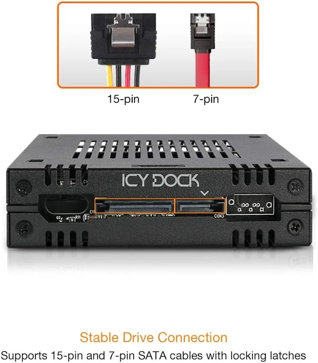 Alt view image 2 of 7 - ICY DOCK 1 Bay 2.5 SAS/SATA HDD/SSD Tool-Less Enclosure for External 3.5" Bay | ExpressCage MB741SP-B