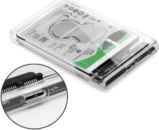 Alt view image 5 of 7 - 2.5" Hard Drive Enclosure, USB 3.0 to SATA III Clear External HDD/SSD Enclosure - Optimized for 9.5mm 7mm 2.5" SSD, Tool Free UASP 2TB, Transparent Compatible with Windows, LINUX and Mac OS
