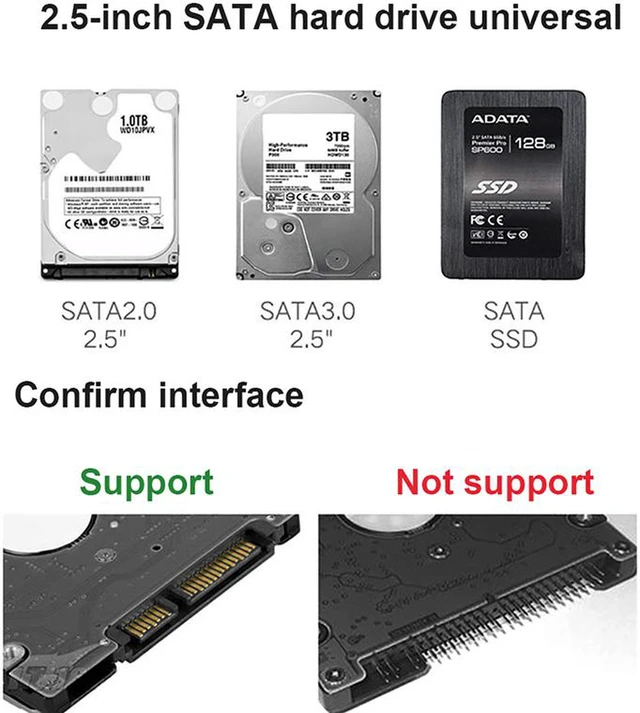 Alt view image 6 of 7 - 2.5" Hard Drive Enclosure, USB 3.0 to SATA III Clear External HDD/SSD Enclosure - Optimized for 9.5mm 7mm 2.5" SSD, Tool Free UASP 2TB, Transparent Compatible with Windows, LINUX and Mac OS