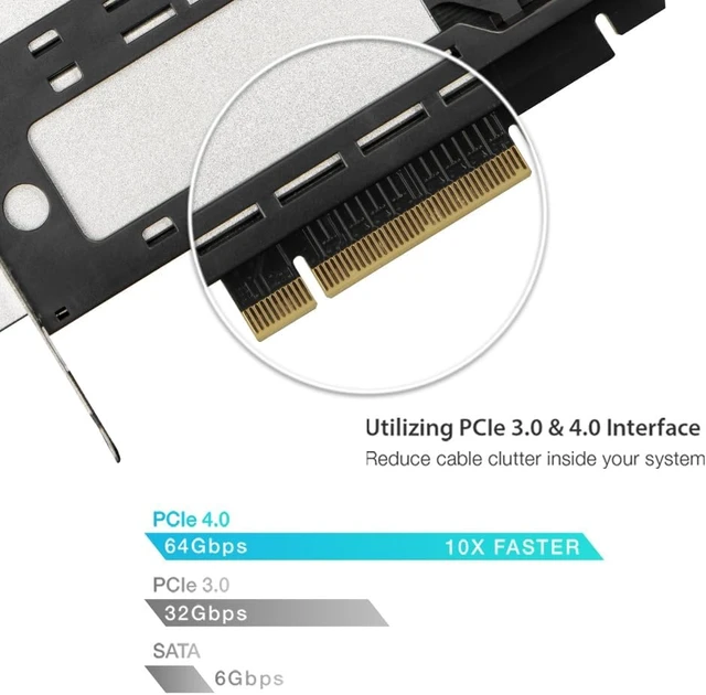 Alt view image 4 of 7 - CY DOCK Dual Bay 2X M.2 NVMe SSD to PCIe 4.0 x8 Removable Adapter Card for PCI Express Slot (PCIe Bifurcation Required) | ExpressSlot MB842MP-B