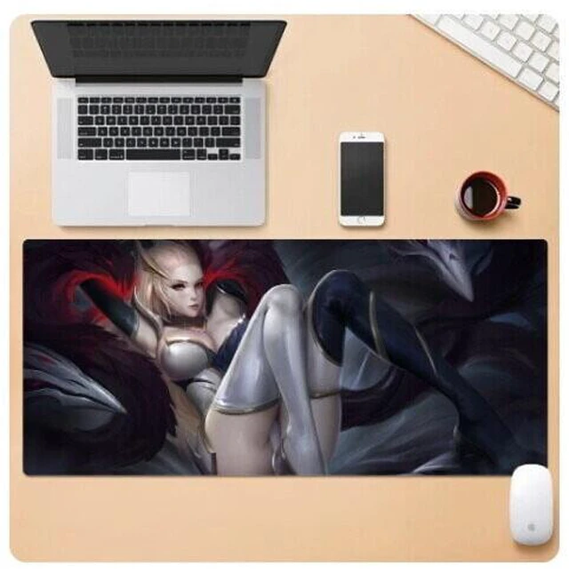Main image of League of Legends Ahri mouse pad Extended Gaming Mouse Pad with Stitched Edges, Large Mouse pad with Non-Slip Rubber Base for Work & Gaming, Office & Home 300/250mm