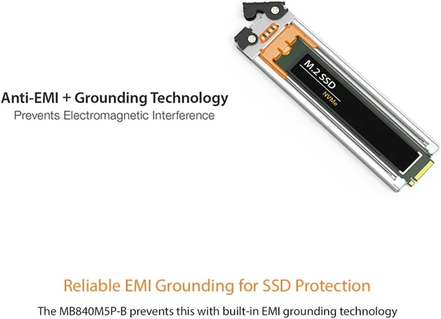Alt view image 4 of 7 - Removable PCIe 5.0 x4 to M.2 NVMe Gen5 SSD 128 Gbps Mobile Rack Enclosure / Adapter for PCIe x4/x8/x16 Expansion Slot - ExpressSlot Elite MB840M5P-B