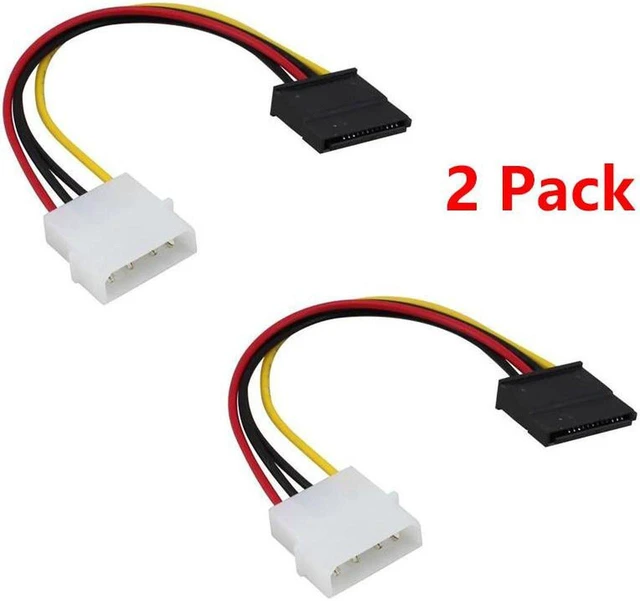 Main image of SATA Male to 4pin Molex Female Power Adapter Cable Serial ATA Extension Cable for 3.5 inches HDD/SSD/SD ROM (20cm) , 2 Packs