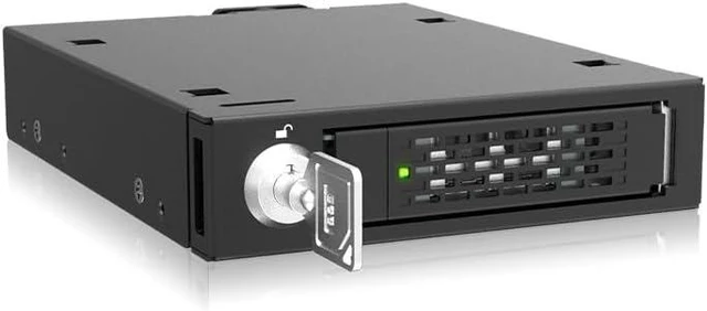 Main image of 2.5" U.2/U.3 NVMe SSD PCIe 5.0 Mobile Rack Enclosure for External 3.5" Drive Bay (1 x MCIO 4i SFF-TA-1016) - ToughArmor MB601V5K-B