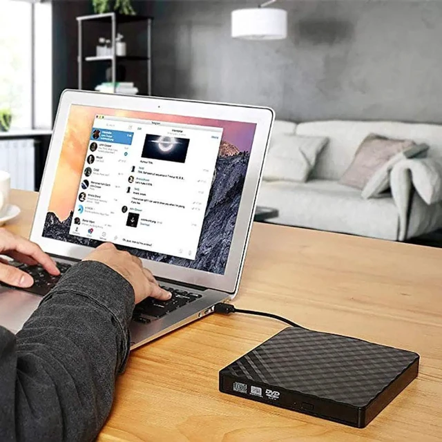 Alt view image 7 of 7 - External CD Drive, Hannord Portable high-speed USB 3.0 Portable CD/DVD +/-RW Drive DVD/CD ROM Rewriter Burner Compatible with Laptop Desktop PC Windows Linux Mac