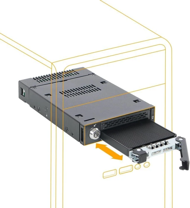 Main image of Icy Dock ToughArmor MB833MK-B V2 Drive Enclosure for 3.5" M.2, PCI Express NVMe 4.0 - SFF-8654 SlimSAS Host Interface Internal - Black