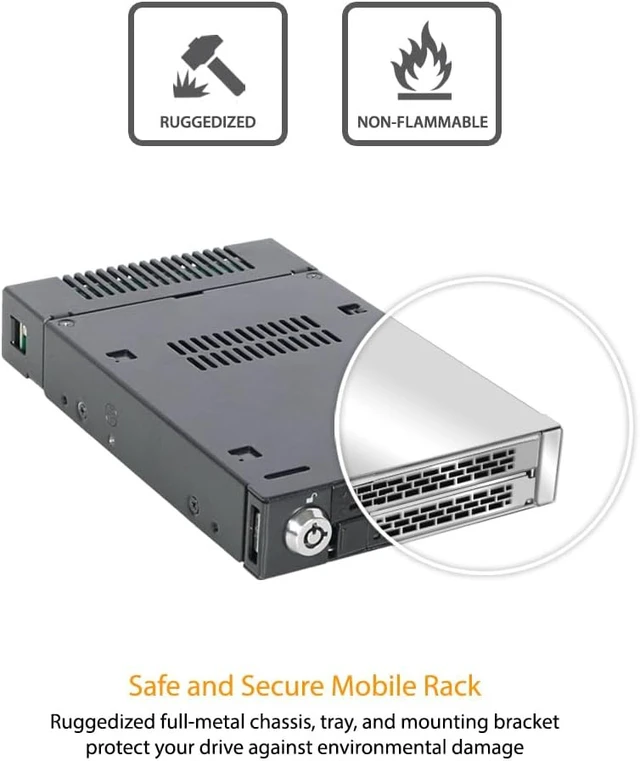 Alt view image 5 of 7 - Icy Dock ToughArmor MB833MK-B V2 Drive Enclosure for 3.5" M.2, PCI Express NVMe 4.0 - SFF-8654 SlimSAS Host Interface Internal - Black