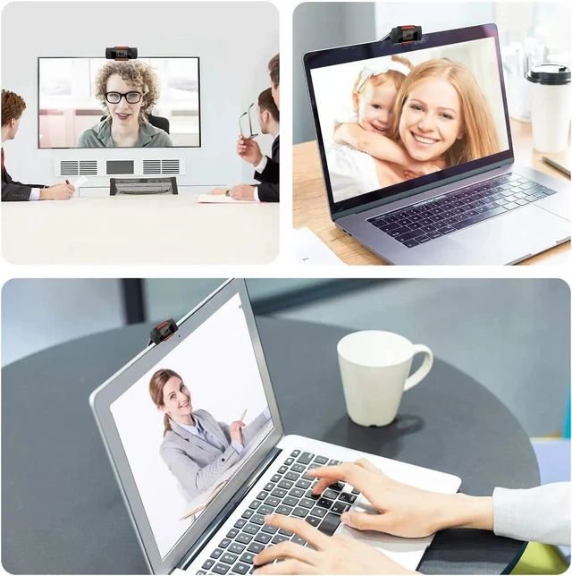 Alt view image 6 of 7 - Webcam with Microphone, 1080P HD Streaming USB Computer Webcam Web Camera Noise Reduction for PC Video Conferencing/Calling/Gaming, Laptop/Desktop Mac, Skype/YouTube/Zoom/Facetime